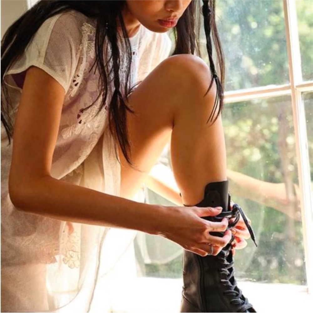 Free People Charcoal Lace Up Boots - Picture 7 of 11